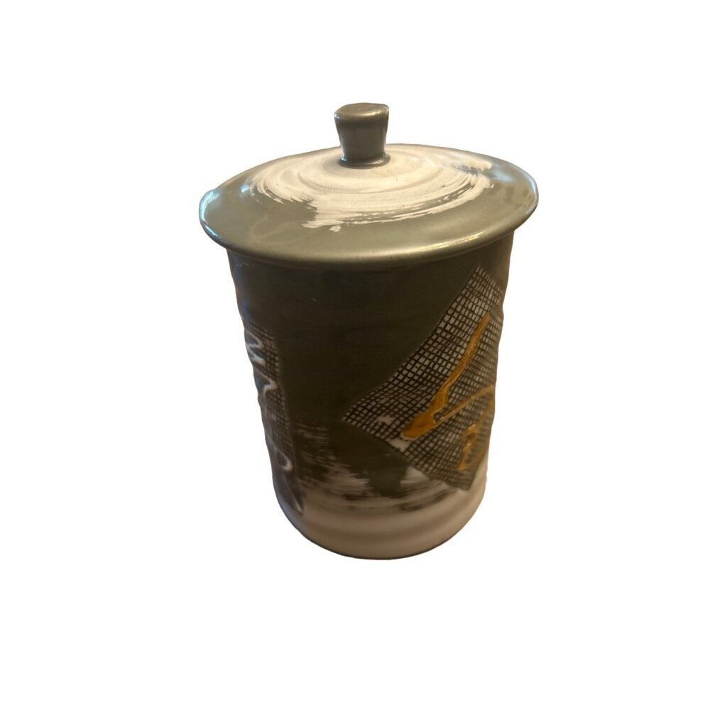 Vintage Japanese Ceramic Tea Canister With Lid